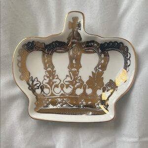 Juicy Couture Gold and White Crown trinket tray